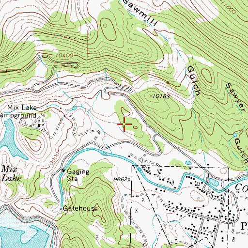 Topographic Map of Mix Lake Campground, CO