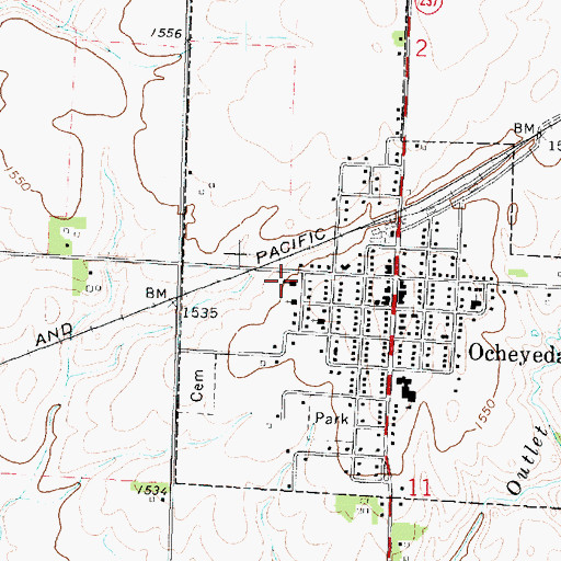 Topographic Map of Ocheyedan Christian School, IA