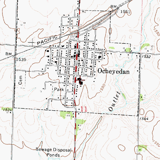 Topographic Map of Ocheyedan Community School, IA