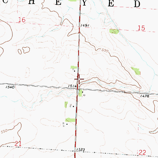 Topographic Map of Keller Wildlife Area, IA