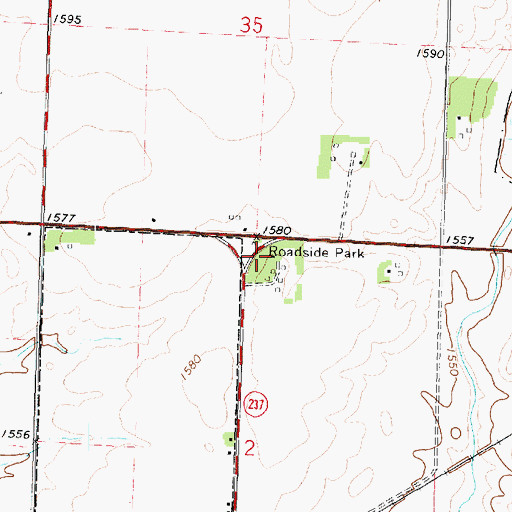 Topographic Map of Ocheyedan 'Y' Rest Area, IA
