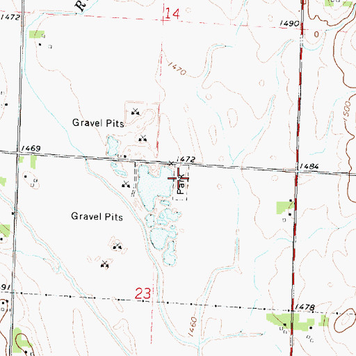 Topographic Map of Ocheyedan Pits Recreation Area, IA