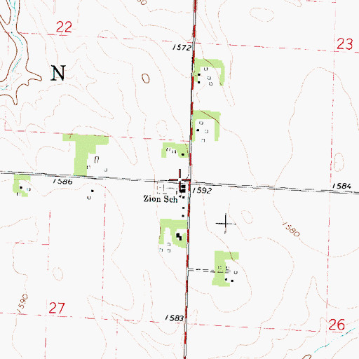 Topographic Map of Zion Lutheran Church, IA