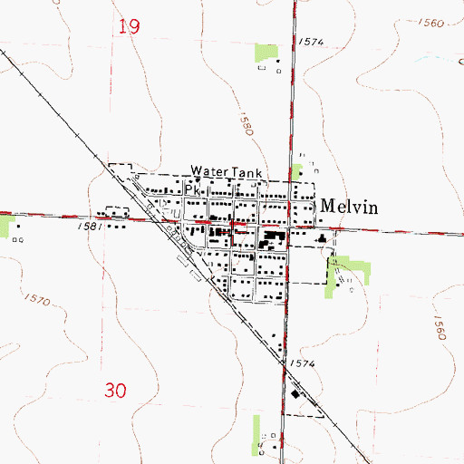Topographic Map of Melvin Post Office, IA