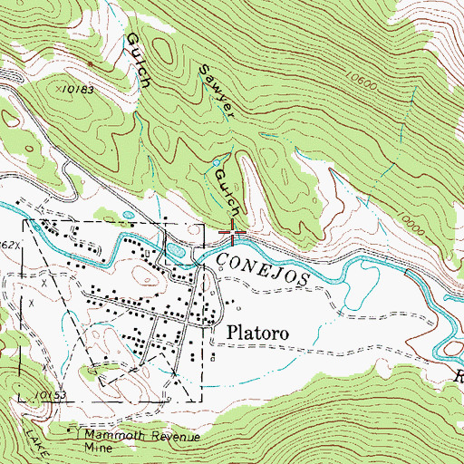 Topographic Map of Sawyer Gulch, CO