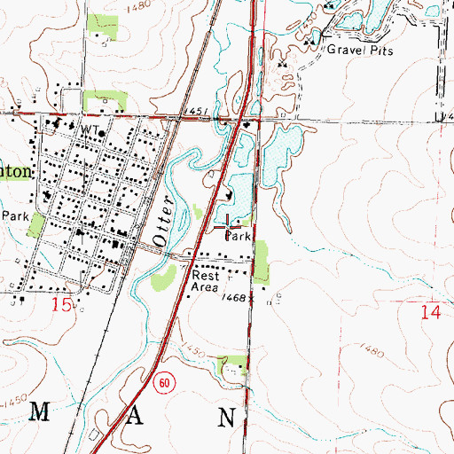Topographic Map of Ashton Park, IA