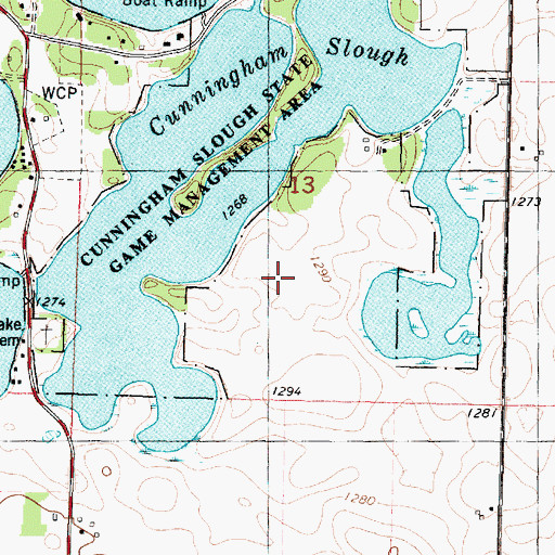 Topographic Map of Peterson Point Historic Farmstead, IA