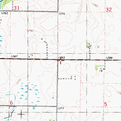 Topographic Map of Voss Post Office (historical), IA