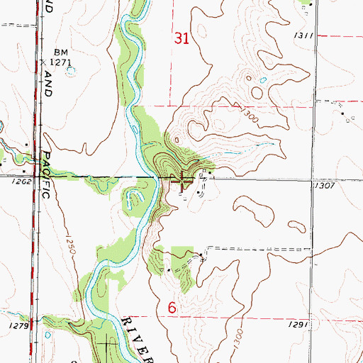 Topographic Map of Highlake Post Office (historical), IA