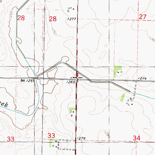 Topographic Map of Hoprig Post Office (historical), IA