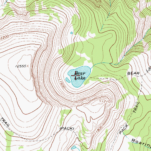 Topographic Map of Bear Lake, CO