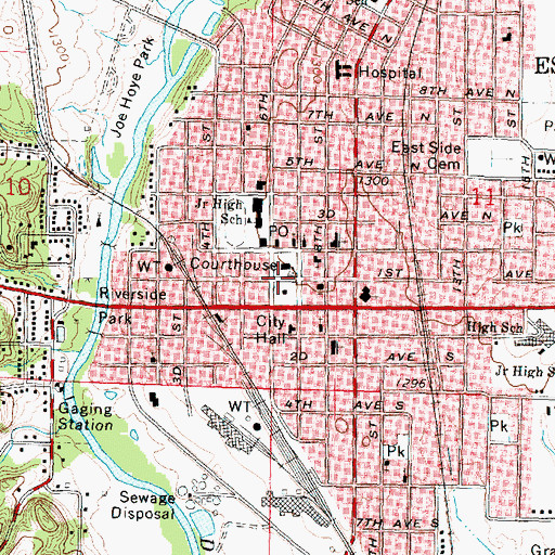 Topographic Map of Fort Defiance and Monument Historical Marker, IA
