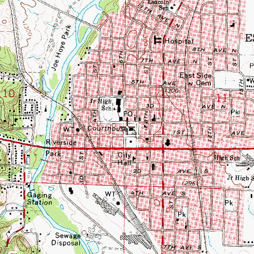 Topographic Map of Emmet County Sheriff's Office, IA