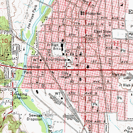 Topographic Map of Estherville Public Library, IA