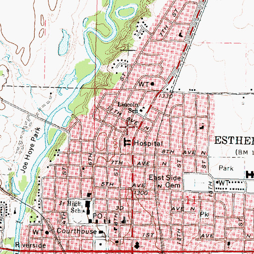 Topographic Map of Estherville Medical Clinic, IA