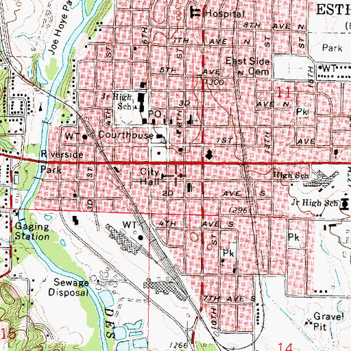 Topographic Map of Presbyterian Church, IA