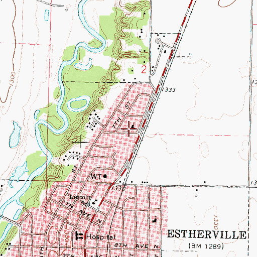 Topographic Map of Trinity Lutheran Church, IA