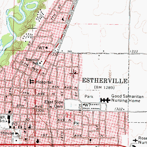Topographic Map of Redeemer Lutheran Church, IA
