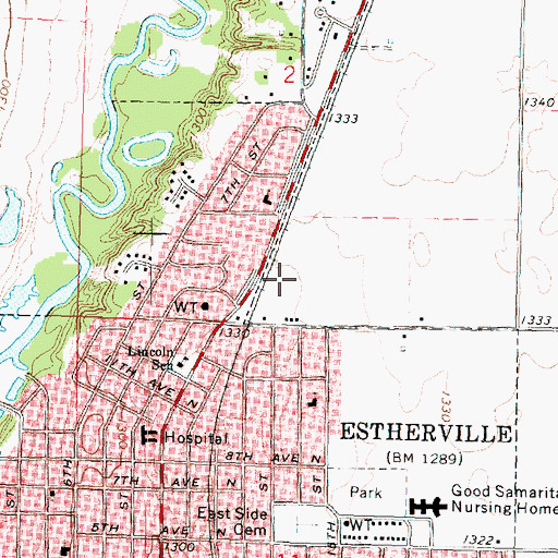 Topographic Map of Calvary Baptist Church, IA