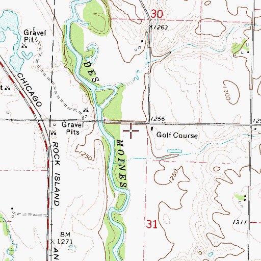 Topographic Map of River View Golf Course, IA