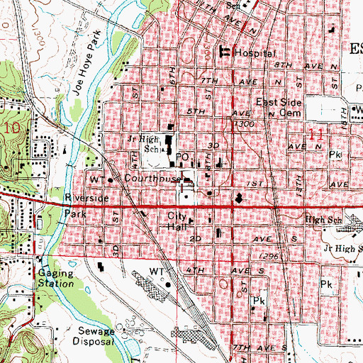 Topographic Map of Emmet County Courthouse, IA