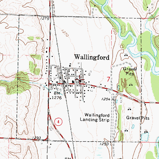Topographic Map of Wallingford Lutheran Church, IA
