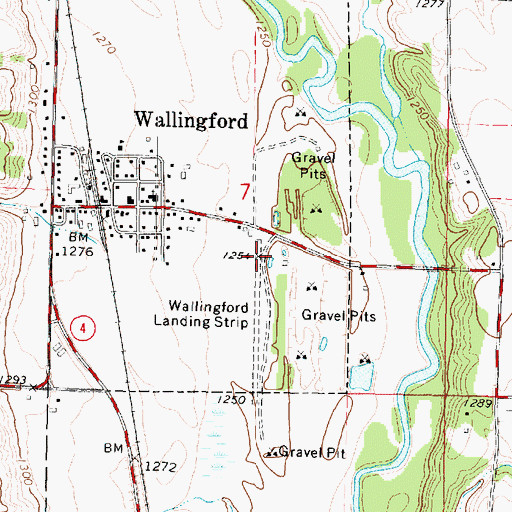 Topographic Map of Wallingford Landing Strip (historical), IA