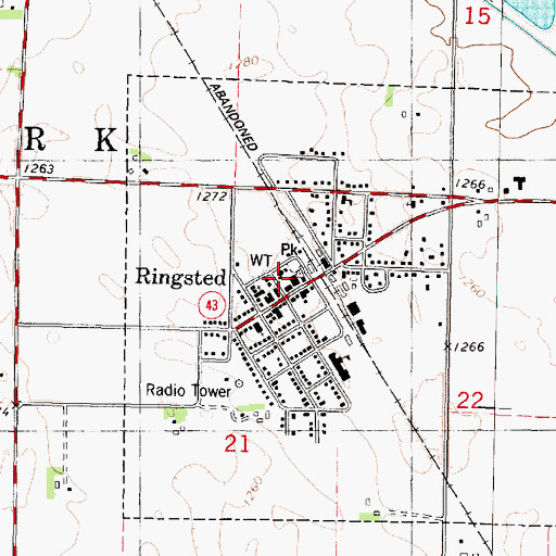 Topographic Map of Ringsted Fire Department, IA