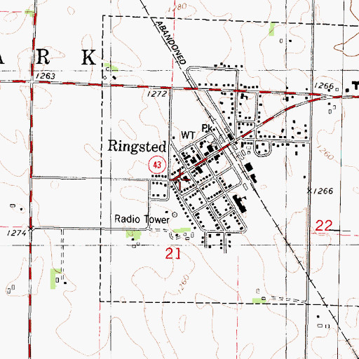 Topographic Map of Saint Pauls Lutheran Church, IA
