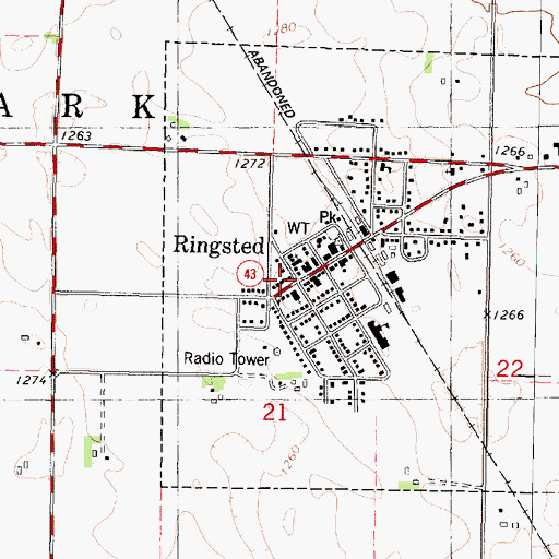 Topographic Map of Co-op Grain and Product Company Elevator, IA