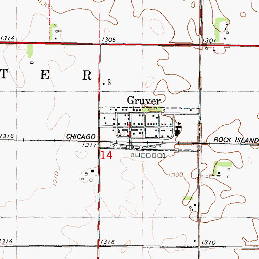 Topographic Map of United Presbyterian Church, IA