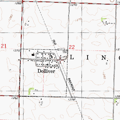 Topographic Map of Dolliver (historical), IA
