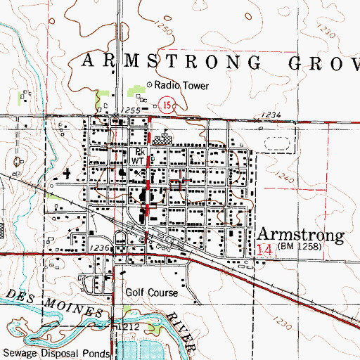 Topographic Map of United Methodist Church, IA