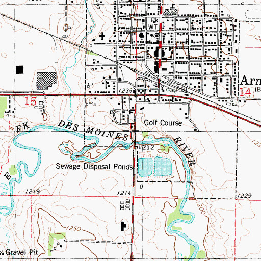 Topographic Map of Presbyterian Church, IA