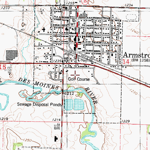 Topographic Map of Country Greens Golf Course, IA