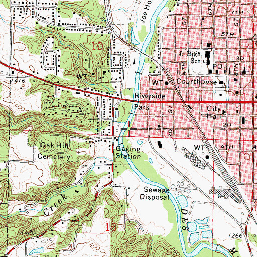 Topographic Map of Mike Mickelson Park, IA