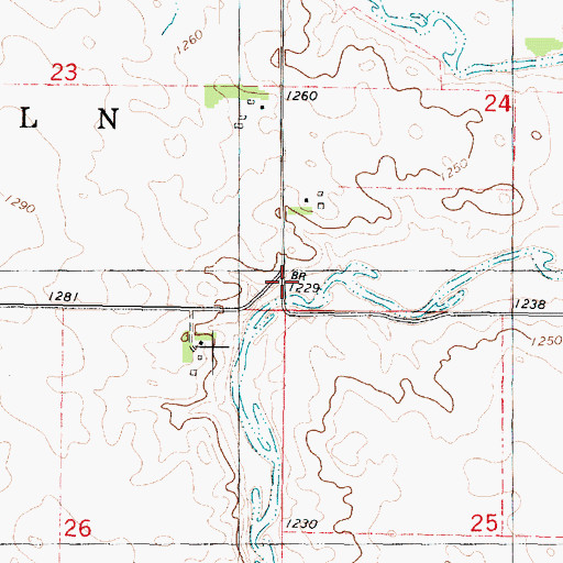 Topographic Map of Ellsworth Ranch Bridge, IA