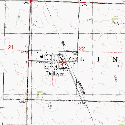 Topographic Map of Dolliver Post Office, IA