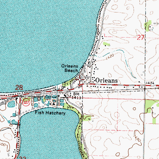 Topographic Map of Orleans Post Office (historical), IA