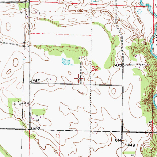 Topographic Map of Lakeville Post Office (historical), IA