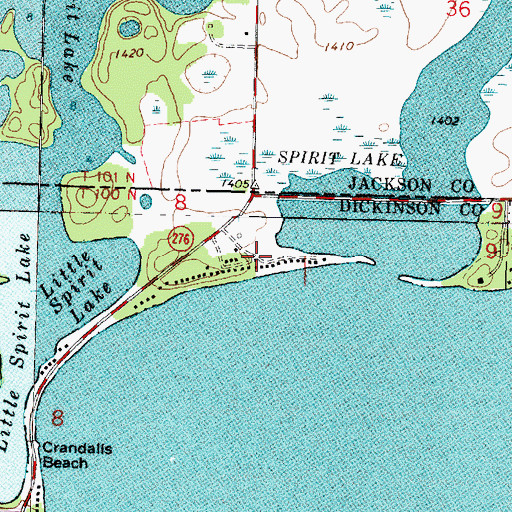 Topographic Map of Hunters Post Office (historical), IA