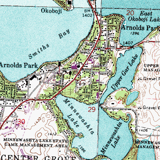 Topographic Map of Boaters Access, IA