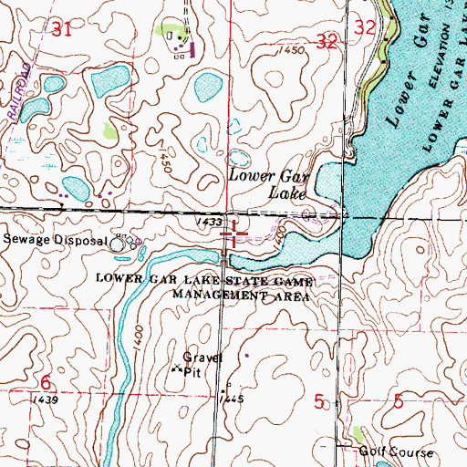 Topographic Map of Lower Gar Minni Washta Access, IA