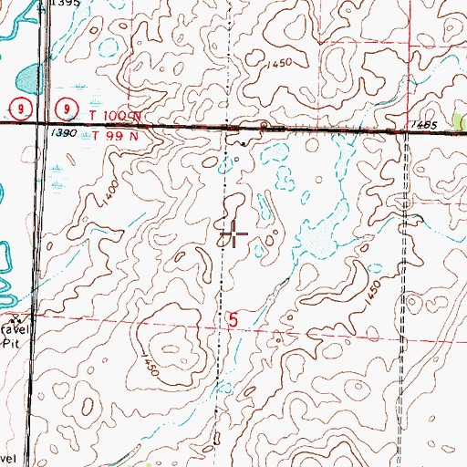Topographic Map of Santee Prairie Area, IA