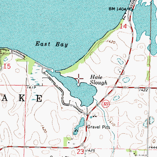 Topographic Map of Hales Slough Area, IA