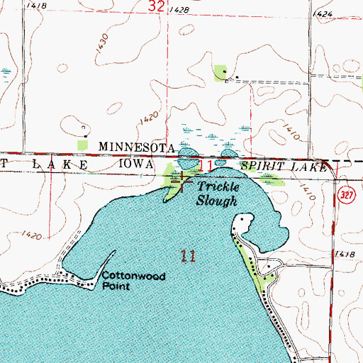Topographic Map of Trickle Slough Area, IA