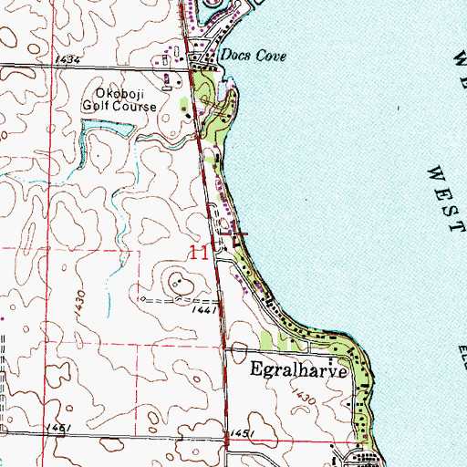 Topographic Map of Egralharve Beach, IA