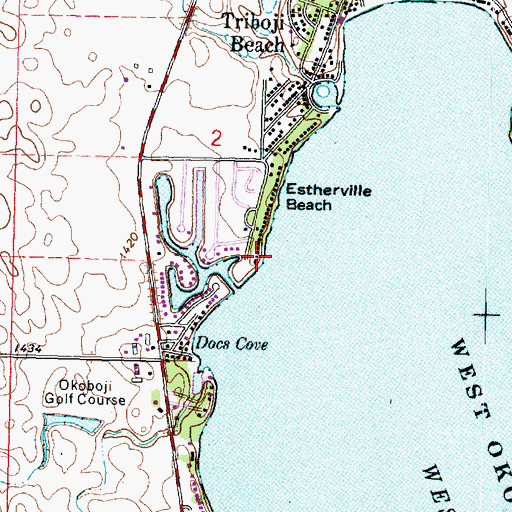 Topographic Map of Furman Point, IA