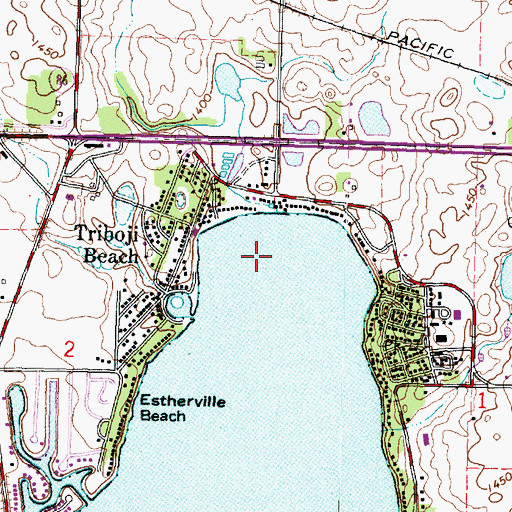 Topographic Map of North Bay, IA
