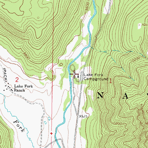 Topographic Map of Lake Fork Campground, CO